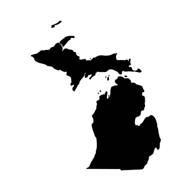 Beyaz bir arka plan üzerinde ABD Michigan Eyaleti Haritası