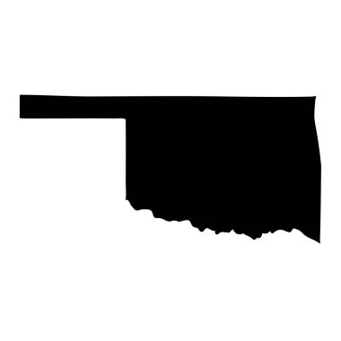 Beyaz bir arka plan üzerinde Oklahoma ABD devlet Haritası