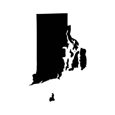 Harita, U.S. devlet Rhode Island'ın, beyaz bir arka plan üzerinde