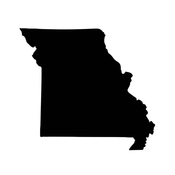 Carte de l'État américain du Missouri sur fond blanc — Image vectorielle