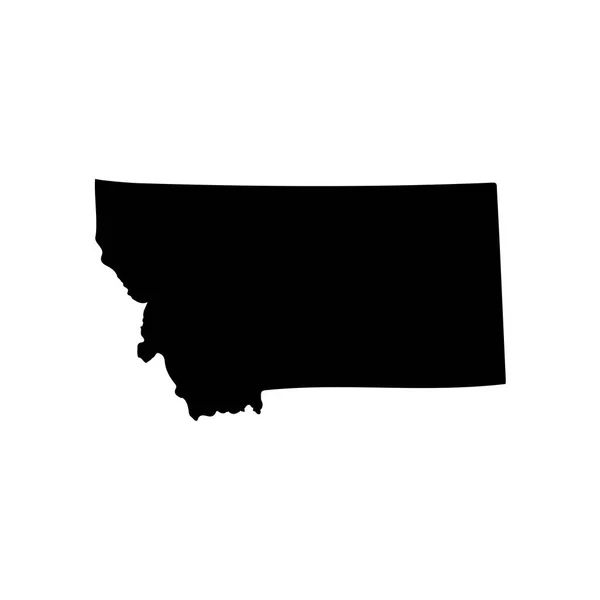 Χάρτης αμερικανική πολιτεία της Μοντάνα σε λευκό φόντο — Διανυσματικό Αρχείο