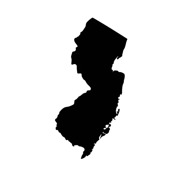 Carte de l'état américain du New Jersey sur fond blanc — Image vectorielle