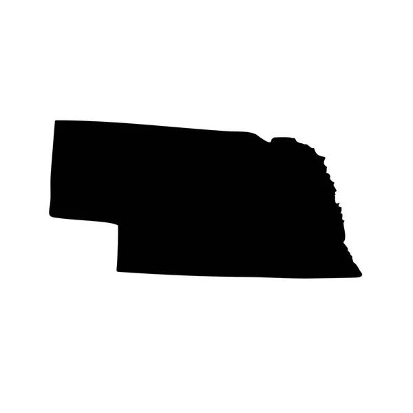 Mapa del estado estadounidense de Nebraska sobre un fondo blanco — Vector de stock