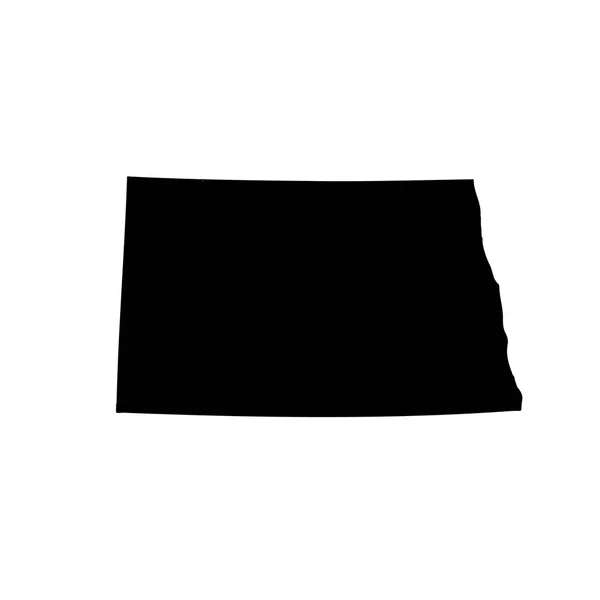Mapa del estado de Dakota del Norte sobre un fondo blanco — Vector de stock