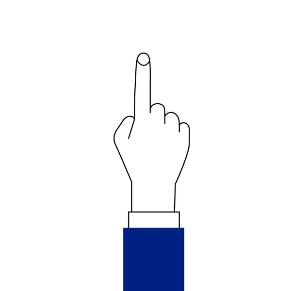 La mano con el dedo índice. Icono sobre fondo blanco — Vector de stock
