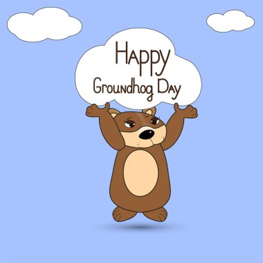 Bir kartpostal gün sıçan ile bir yazıt. Beyaz arka plan