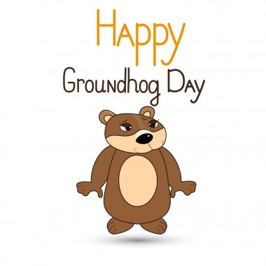 Bir kartpostal gün sıçan ile bir yazıt. Beyaz arka plan