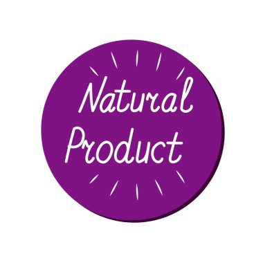 Lila düğmesi ile bir yazıt. Doğal ürün