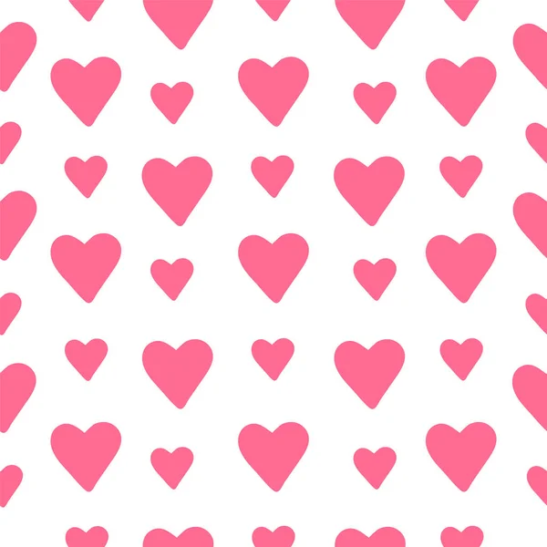 Seamless background from pink hearts. Vector illustration — Stock Vector
