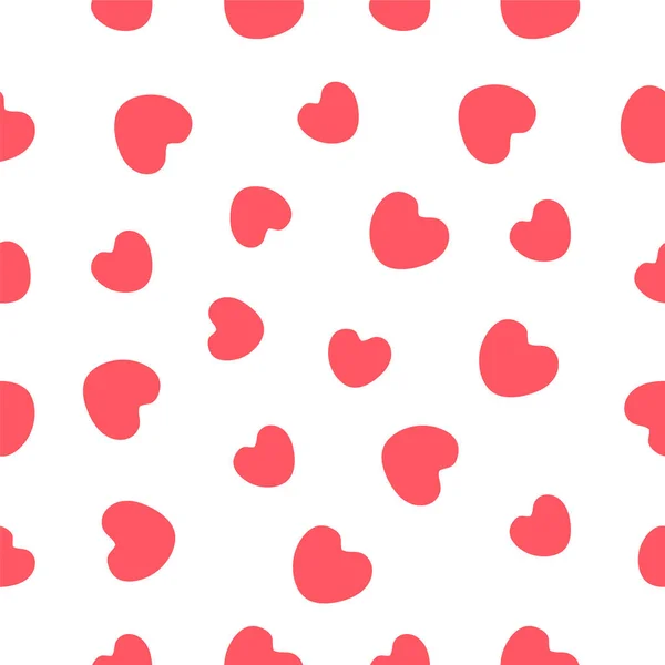 Nahtloser Hintergrund aus rosa Herzen. Vektorillustration — Stockvektor