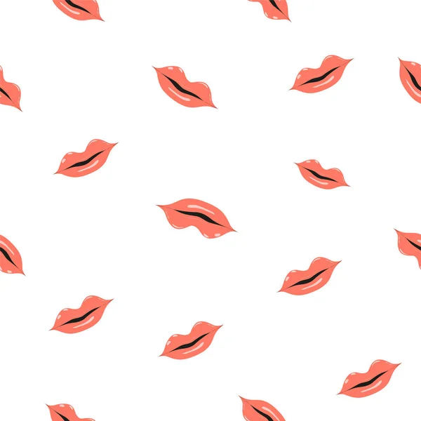 Dekorative nahtlose Textur mit Lippen. Vektorillustration — Stockvektor