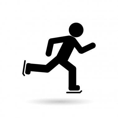 Beyaz arka planda siyah patenci simgesi. Vektör simgesi