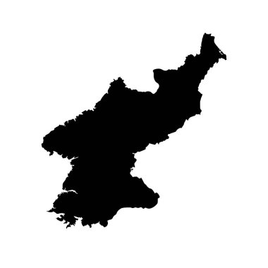 Kore'nin resouply, beyaz arka plan üzerinde siyah Haritası