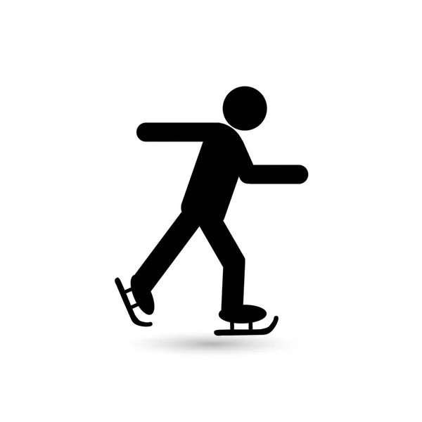 Skater ícone preto no fundo branco. Ilustração vetorial — Vetor de Stock