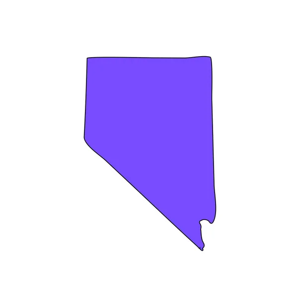 Mapa del estado estadounidense de Nevada sobre fondo blanco — Vector de stock