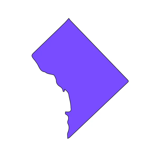 米国コロンビア特別区の地図 — ストックベクタ