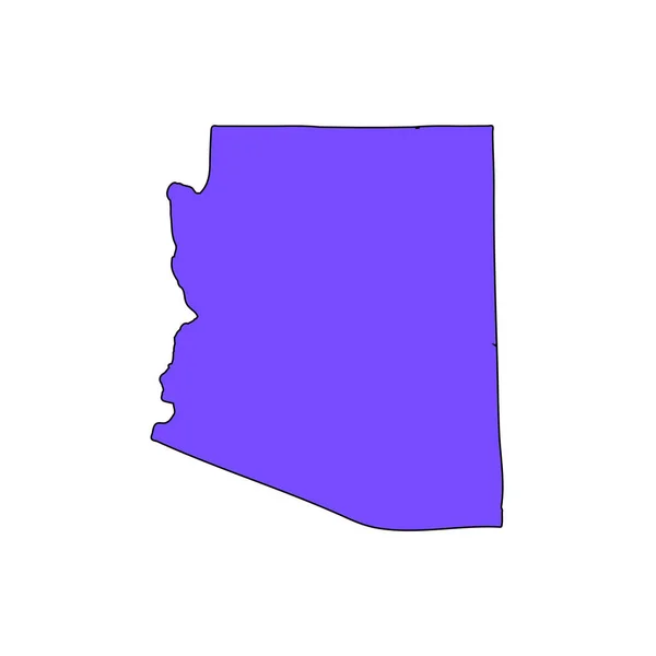 Carte de l'État américain de l'Arizona sur fond blanc — Image vectorielle