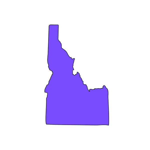 Mapa del estado estadounidense de Idaho sobre un fondo blanco — Vector de stock