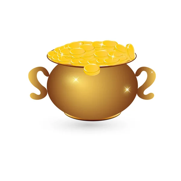 Pot with golden coats. St.Patrick s Day — Stock Vector