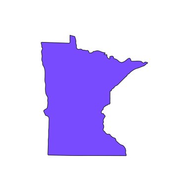 ABD devlet Minnesota beyaz bir arka plan üzerinde Haritası