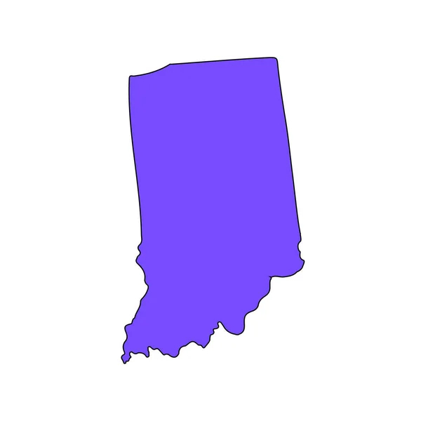 Beyaz bir arka plan üzerinde Indiana ABD devlet Haritası — Stok Vektör