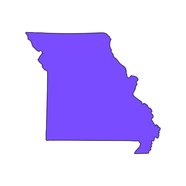 Мапа США штату Міссурі на білому фоні — стоковий вектор