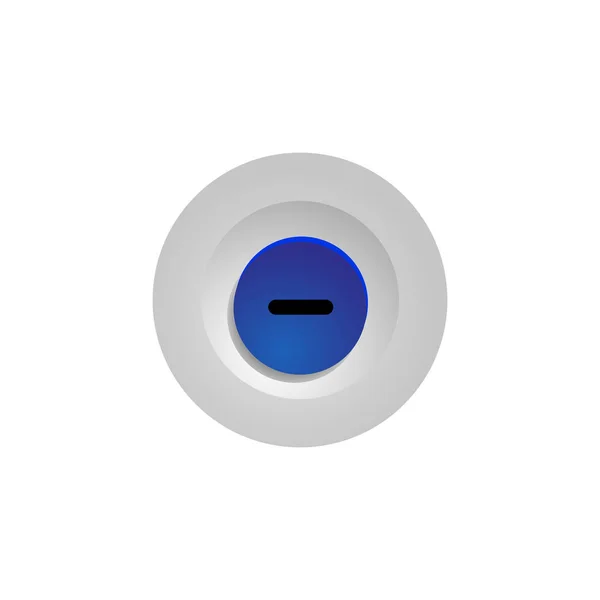 Un bottone con un'ombra con un segno meno. Illustrazione vettoriale — Vettoriale Stock