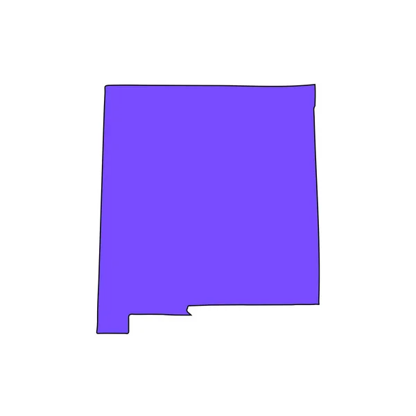 Carte de l'État américain du Nouveau-Mexique sur fond blanc — Image vectorielle