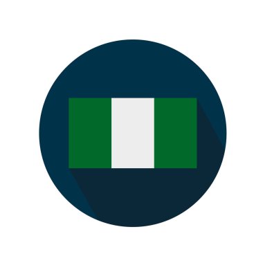 Nijerya simgesi beyaz arka plan karşı bayrağı.