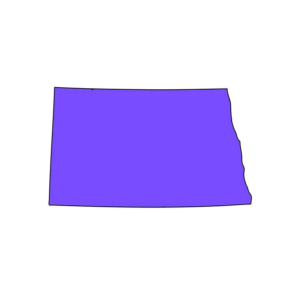 Mapa del estado de Dakota del Norte sobre un fondo blanco . — Vector de stock