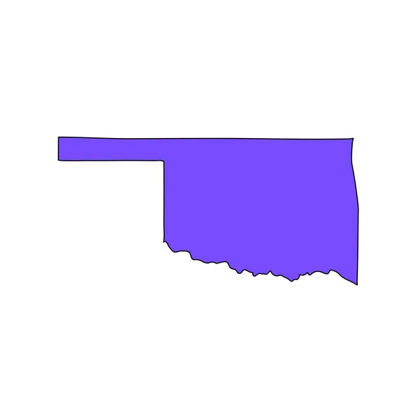 Beyaz bir arka plan üzerinde Oklahoma ABD devlet Haritası. — Stok Vektör