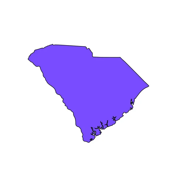 Mapa del estado de Carolina del Sur — Archivo Imágenes Vectoriales