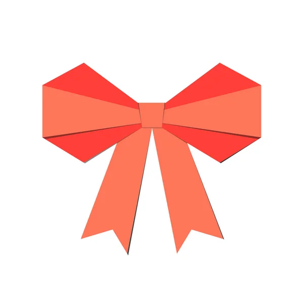 Red bow on a white background. Vector illustration. — Stock Vector