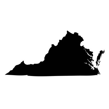 Map of the U.S. state of Virginia on a white background. clipart