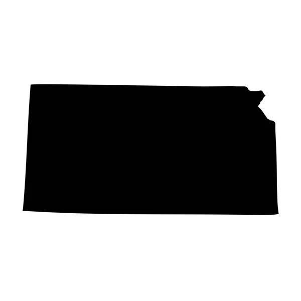 Mapa del estado estadounidense de Kansas sobre un fondo blanco . — Vector de stock