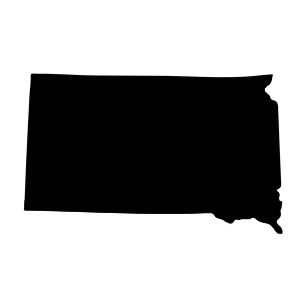 Carte de l'État américain du Dakota du Sud sur fond blanc . — Image vectorielle