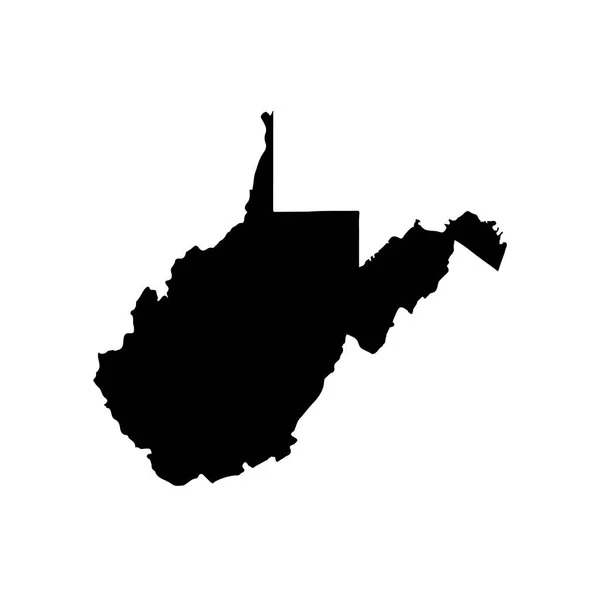 Harita, U.S. devlet Batı Virginia'beyaz bir arka plan üzerinde. — Stok Vektör