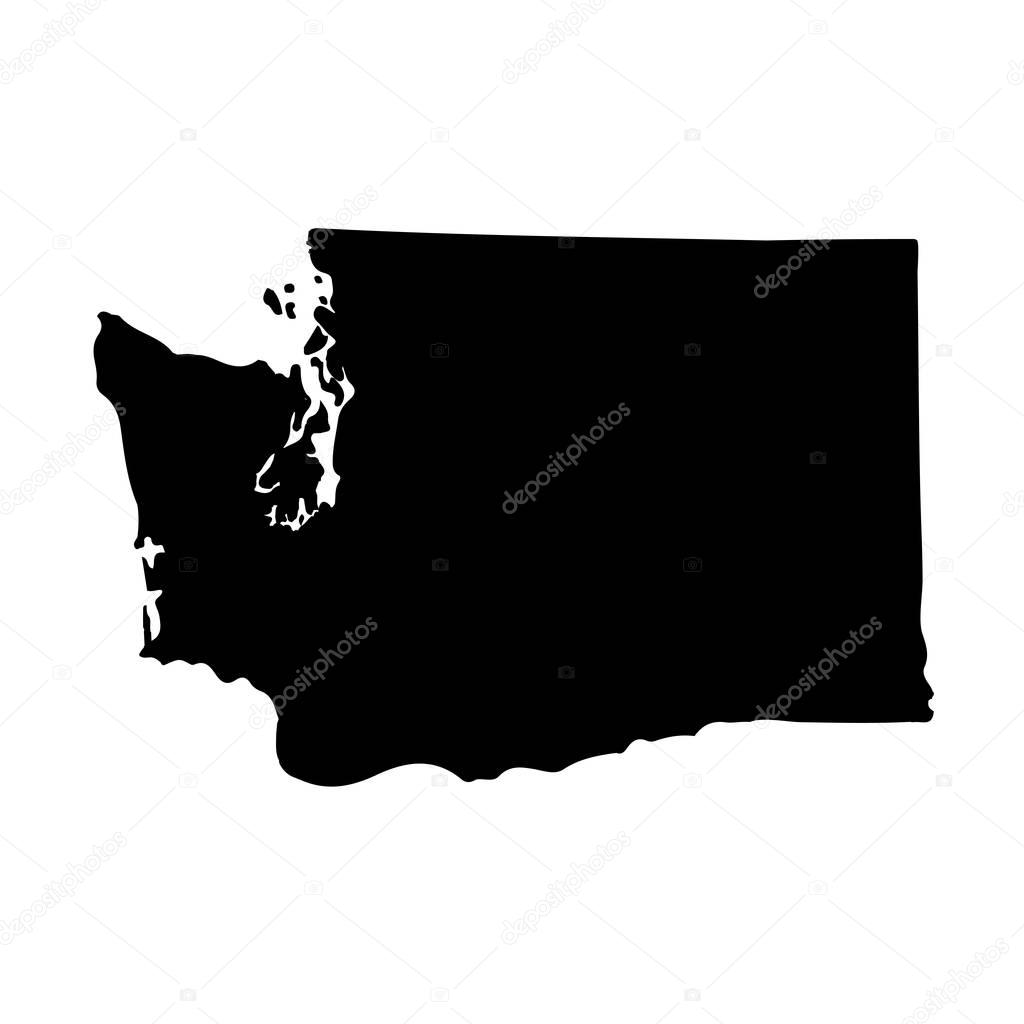 Map of the U.S. state of Washington on a white background.