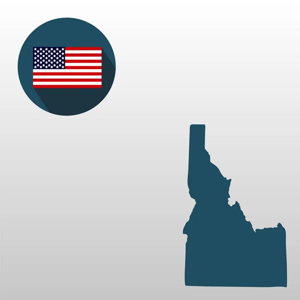 Mappa dello stato americano dell'Idaho su sfondo bianco. Americano f — Vettoriale Stock