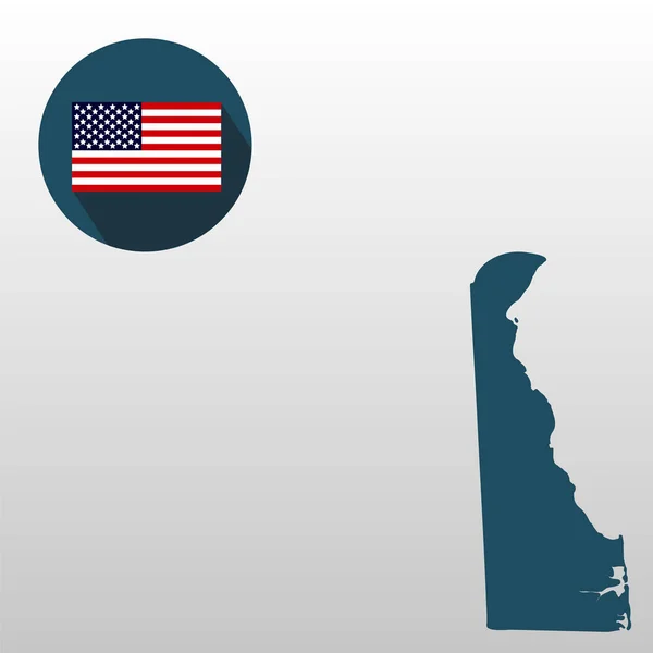 Mapa do estado americano de Delaware sobre um fundo branco. América —  Vetores de Stock