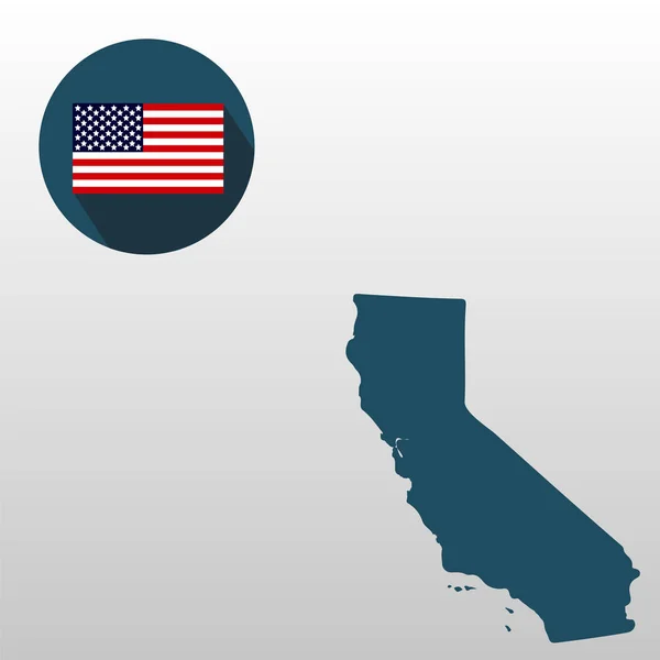 Mappa dello stato americano della California su sfondo bianco. Ameri — Vettoriale Stock