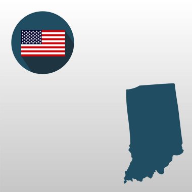 Beyaz bir arka plan üzerinde Indiana ABD devlet Haritası. Amerikan