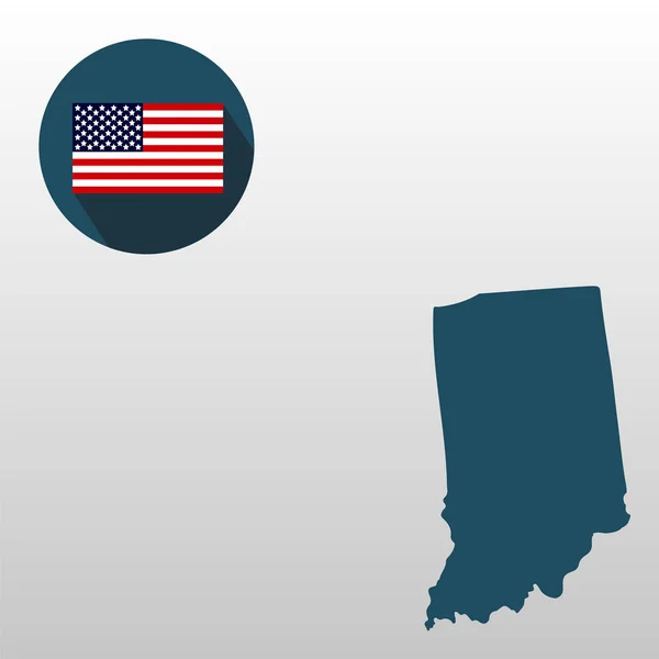 Mapa USA stanie Indiana na białym tle. Amerykański — Wektor stockowy