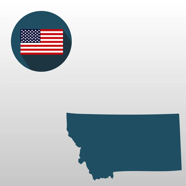 Mappa dello stato americano del Montana su sfondo bianco. Americano — Vettoriale Stock