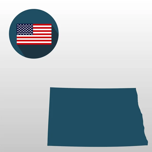 Mapa do estado norte-americano da Dakota do Norte sobre um fundo branco. Ame. —  Vetores de Stock