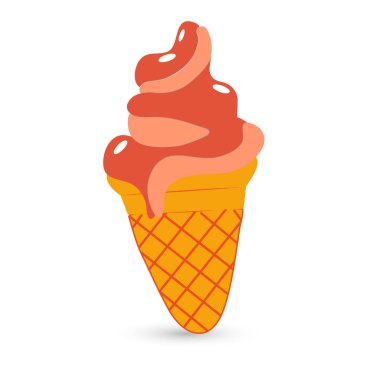 Beyaz arka plan üzerinde renkli dondurma simgesi.