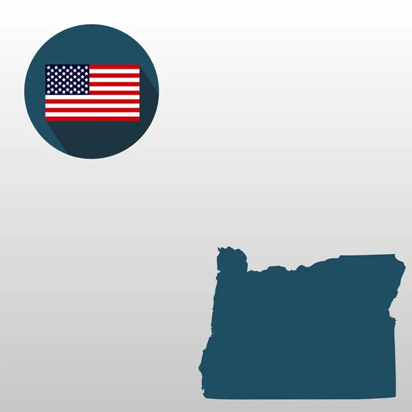 Mappa dello stato americano dell'Oregon su sfondo bianco. Americano — Vettoriale Stock