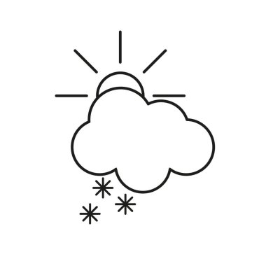 Kar Güneş hava tahmini simgedir. Vektör çizim.