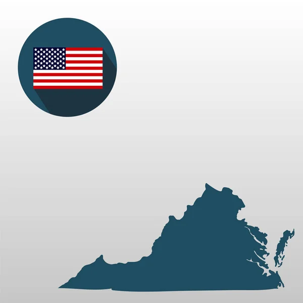 美国维吉尼亚州在白色背景上的地图。美国 — 图库矢量图片