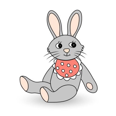 Komik oyuncak tavşan. Vektör çizim tasarımınız için.